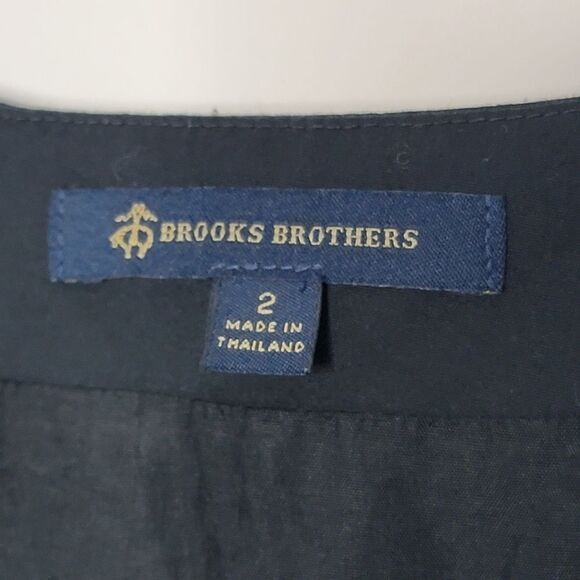 Brooks Brothers Fit and Flare Pleated Black Midi Dress - Picture 3 of 7